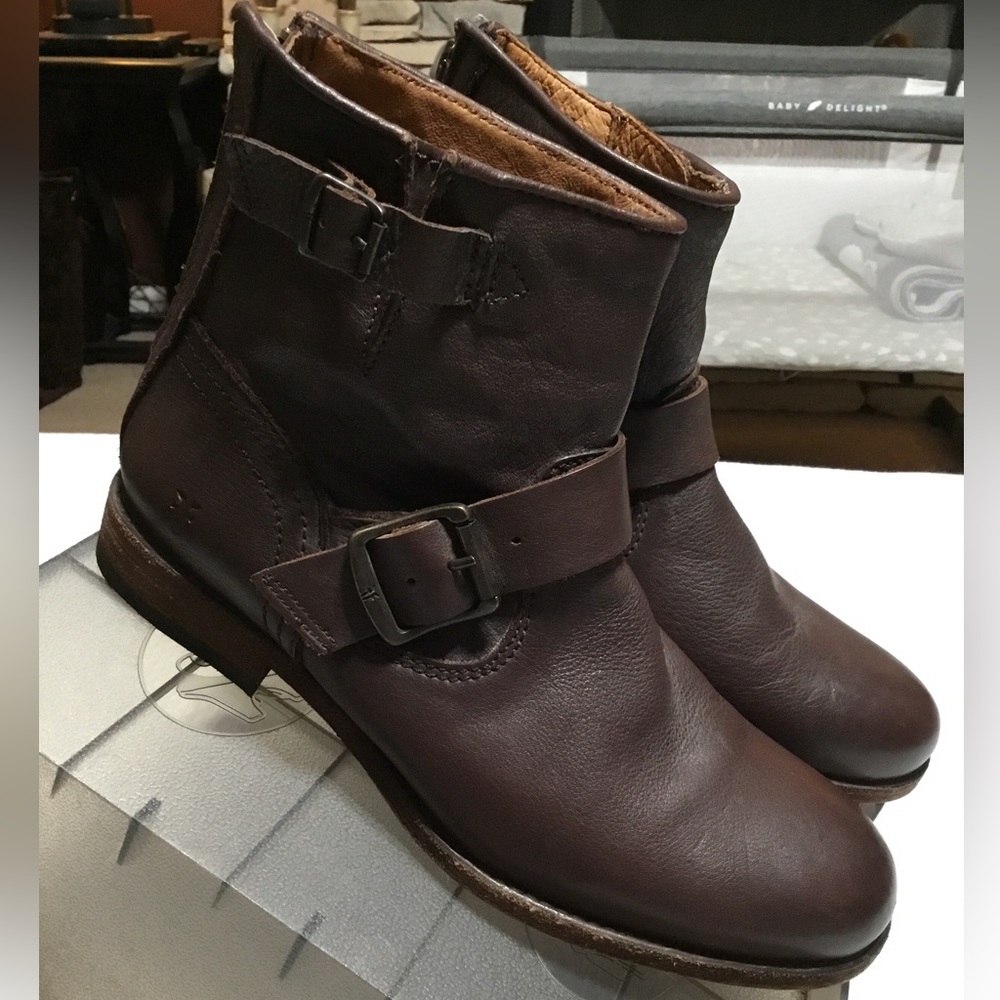 Frye brown leather booties